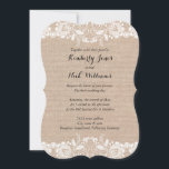 Sweet White Lace Burlap Wedding Invitation Kaart<br><div class="desc">huwelijksuitnodigingen in de Little Bayleigh Store.</div>