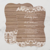 Sweet White Lace Wood Weddenschap Kaart (Voorkant / Achterkant)