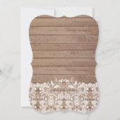 Sweet White Lace Wood Weddenschap Kaart (Achterkant)