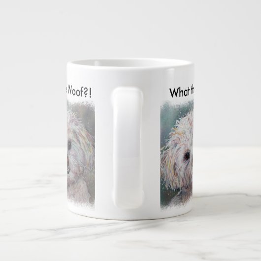 SWEET WHITE MALTESE YORKIE MIX GROTE KOFFIEKOP (Achterkant)