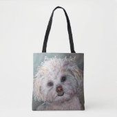 SWEET WHITE MALTESE YORKIE MIX TOTE BAG (Voorkant)