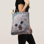 SWEET WHITE MALTESE YORKIE MIX TOTE BAG (Dichtbij)
