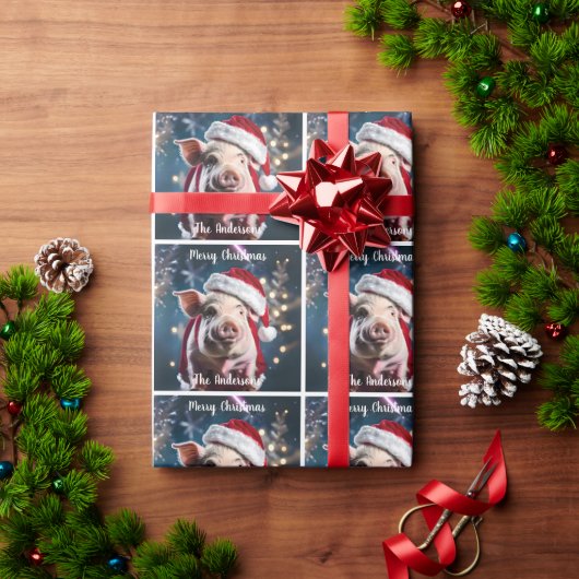 Sweet White Piggy Kerstmis Cadeaupapier (Feestdagen Geschenken)