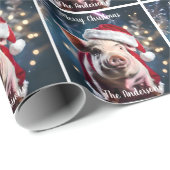 Sweet White Piggy Kerstmis Cadeaupapier (Rol Hoek)