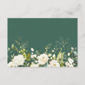 Sweet White Rose Greenery Floral Wedding Reception Informatiekaartje (Achterkant)