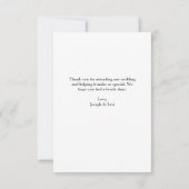 Sweet White Text Calligraphy Weddenschap Bedankt  (Achterkant)