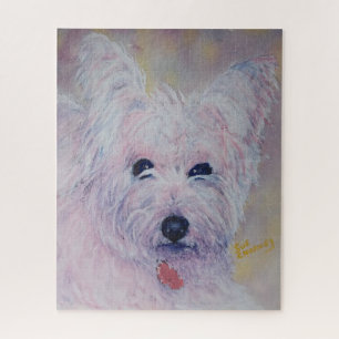 Sweet White Westie Puppy Legpuzzel