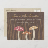 Sweet Wild Mushroom Weddenschap Save the Date Brie Aankondigingskaart (Voorkant / Achterkant)