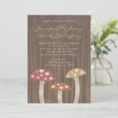 Sweet Wild Mushroom Wedding Invitations Kaart (Staand voorkant)