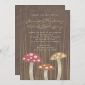 Sweet Wild Mushroom Wedding Invitations Kaart (Voorkant / Achterkant)