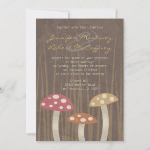 Sweet Wild Mushroom Wedding Invitations Kaart