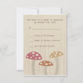Sweet Wild Mushroom Wedding RSVP Reply Kaart (Achterkant)