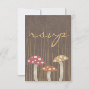 Sweet Wild Mushroom Wedding RSVP Reply Kaart