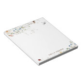 Sweet Wildflower en Lady Bug op persoonlijke titel Notitieblok (Schuin)