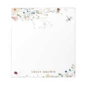Sweet Wildflower en Lady Bug op persoonlijke titel Notitieblok (Voorkant)