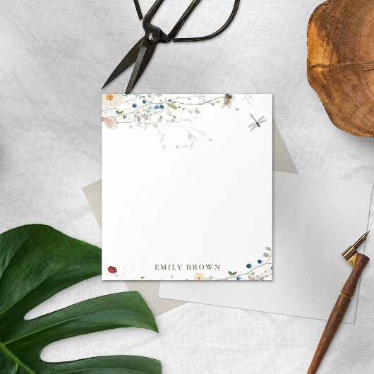 Sweet Wildflower en Lady Bug op persoonlijke titel Notitieblok