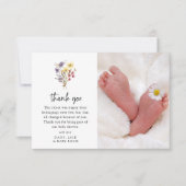 Sweet Wildflower Foto Baby shower Bedankkaart (Voorkant)
