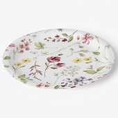 Sweet Wildflower Pattern Baby shower Papieren Bordje (Gekanteld)