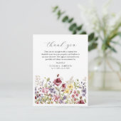 Sweet Wildflower Sympathy Uitvaartmonument Bedankkaart (Staand voorkant)