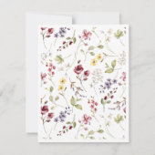 Sweet Wildflower Sympathy Uitvaartmonument Bedankkaart (Achterkant)
