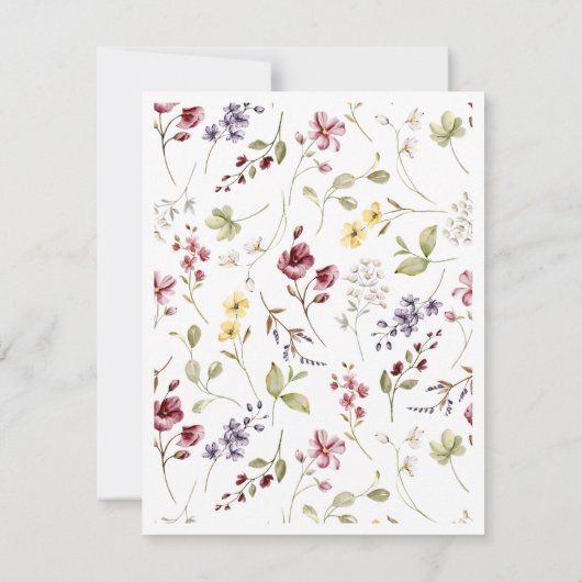 Sweet Wildflower Sympathy Uitvaartmonument Bedankkaart (Achterkant)