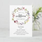 Sweet Wildflower Wreath Baby shower Kaart (Staand voorkant)