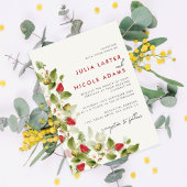 Sweet Wildflowers Aardbei Foto Trouwdouche Kaart