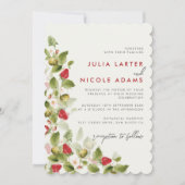 Sweet Wildflowers Aardbei Foto Trouwdouche Kaart (Voorkant)