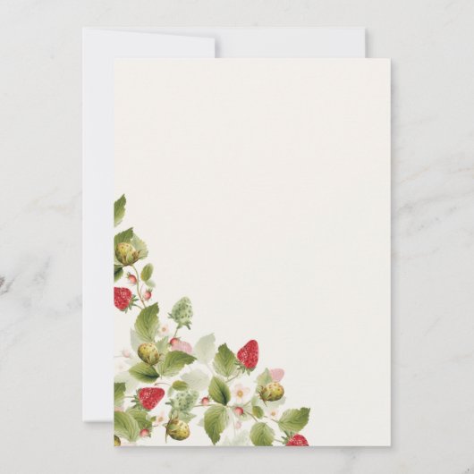 Sweet Wildflowers Aardbei Trouwdouche Kaart (Achterkant)
