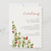 Sweet Wildflowers Strawberry Bachelorette Party Kaart (Achterkant)