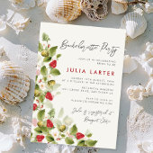 Sweet Wildflowers Strawberry Bachelorette Party Kaart