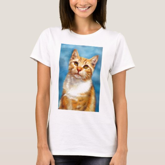 Sweet William - Oranje Tabby Cat Art T-shirt (Voorkant)
