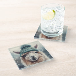 Sweet Winter Alpaca Glazen Onderzetter