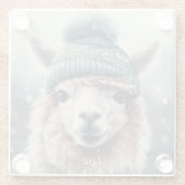 Sweet Winter Alpaca Glazen Onderzetter (Achterkant)
