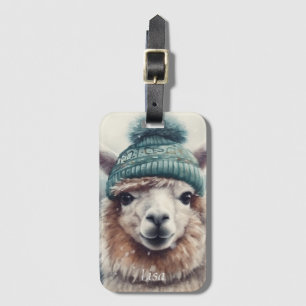 Sweet Winter Alpaca, op maat Bagagelabel