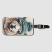 Sweet Winter Alpaca, op maat Bagagelabel (Voorkant (horizontaal))