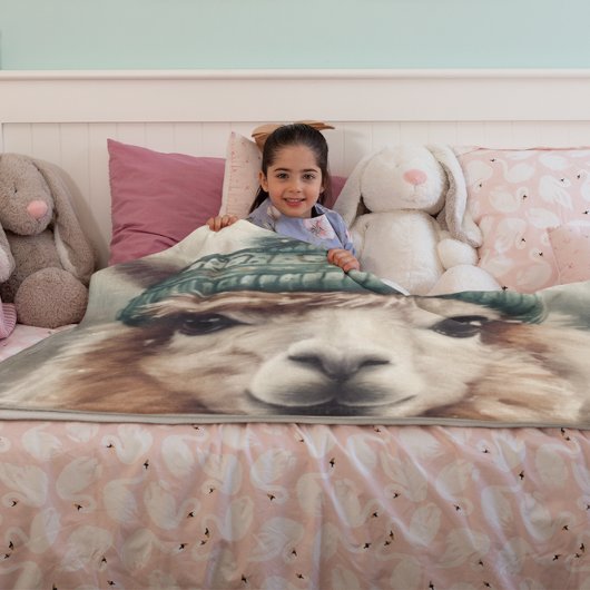 Sweet Winter Alpaca, op maat Fleece Deken