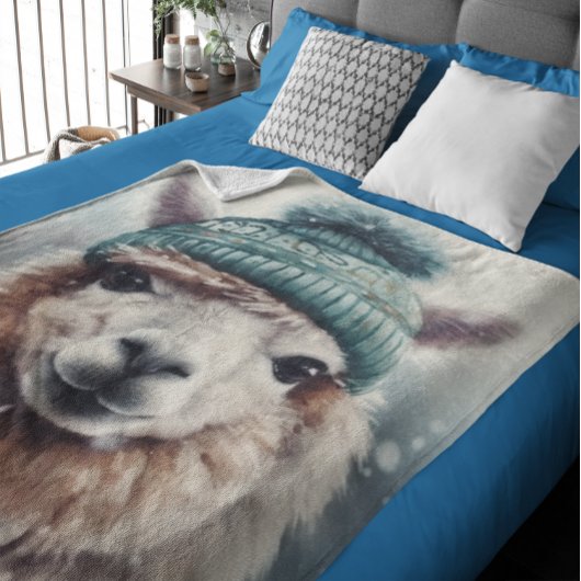 Sweet Winter Alpaca, op maat Fleece Deken