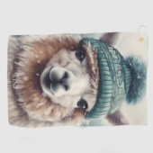 Sweet Winter Alpaca, op maat Golfhanddoek (Horizontaal)