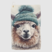 Sweet Winter Alpaca, op maat Golfhanddoek (Voorkant)