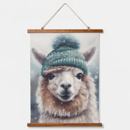 Sweet Winter Alpaca, op maat Hangend Wandkleed