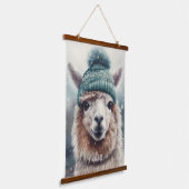 Sweet Winter Alpaca, op maat Hangend Wandkleed (Gebogen)