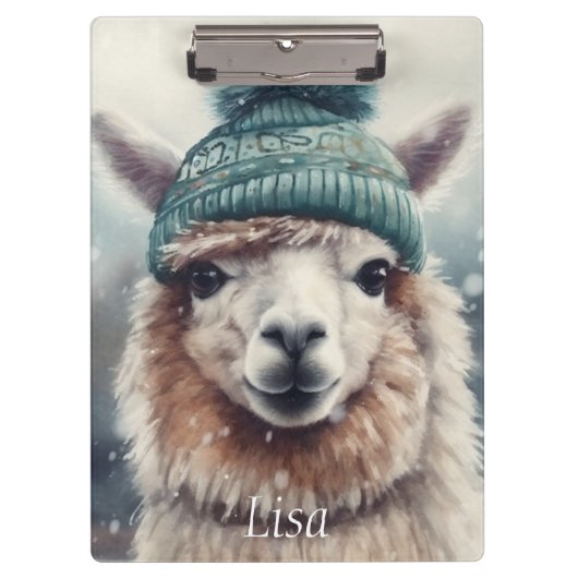 Sweet Winter Alpaca, op maat Klembord (Voorkant)