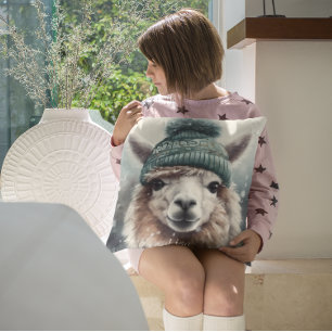 Sweet Winter Alpaca, op maat Kussen
