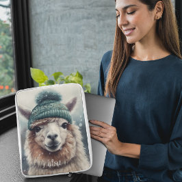 Sweet Winter Alpaca, op maat Laptop Sleeve