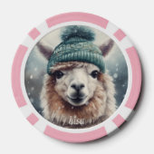 Sweet Winter Alpaca, op maat Poker Chips (Achterkant)