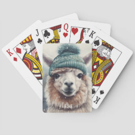 Sweet Winter Alpaca, op maat Pokerkaarten