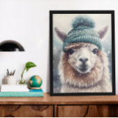 Sweet Winter Alpaca, op maat Poster