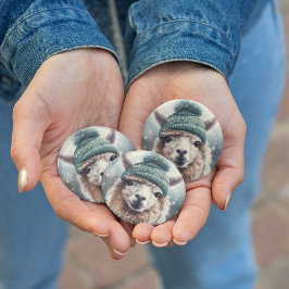 Sweet Winter Alpaca, op maat Ronde Button 7,6 Cm