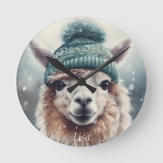 Sweet Winter Alpaca, op maat Ronde Klok (Voorkant)